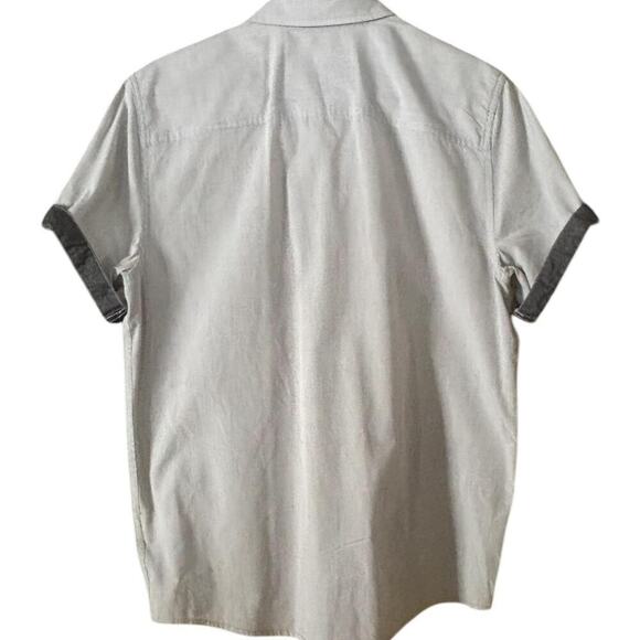 Urban Pipeline Short Sleeve Button-Up Shirt Gray Casual Utility Zipper Pocket - Picture 2 of 7